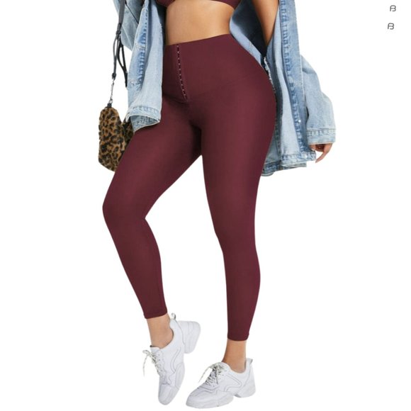 Red Classic Waist Training Leggings - Picture 4 of 6